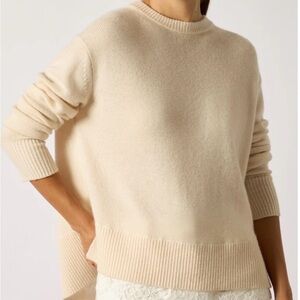 Brochu Walker Small The Matte Looker Layered Crewneck Cashmere Wool Sweater Lace
